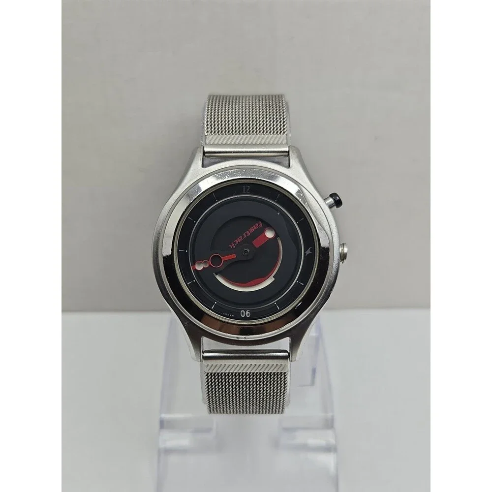 Fastrack Titan Quartz Watch Retro Futuristic Silver Mesh 50M Sport New Battery